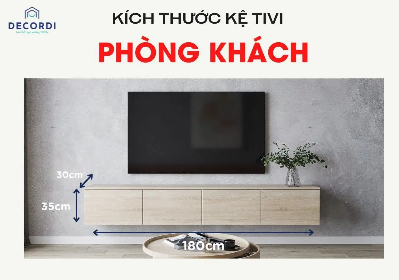 Kích thước tủ tivi: Tư vấn tiêu chuẩn cho phòng khách hiện đại