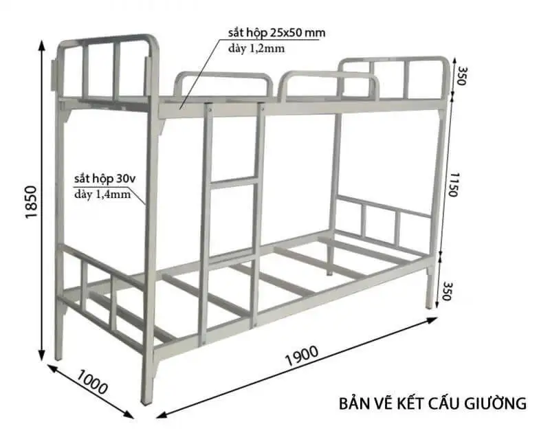 Kích thước giường tầng