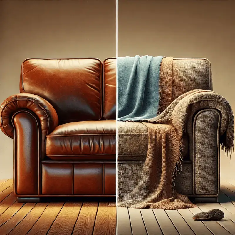 Sofa da và sofa vải