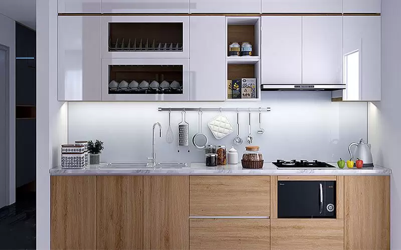 Ánh sáng giúp phòng bếp trở nên thoáng đãng và dễ chịu
