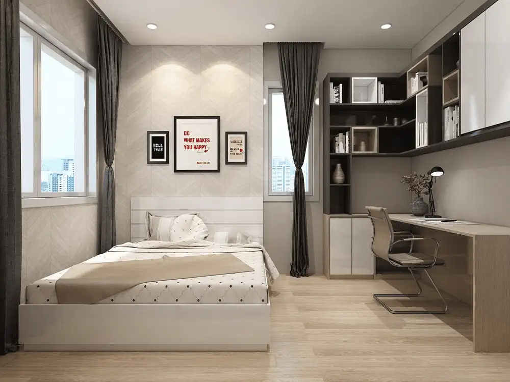 Cách bố trí bàn làm việc phòng ngủ 20m2 hợp lý và hiệu quả