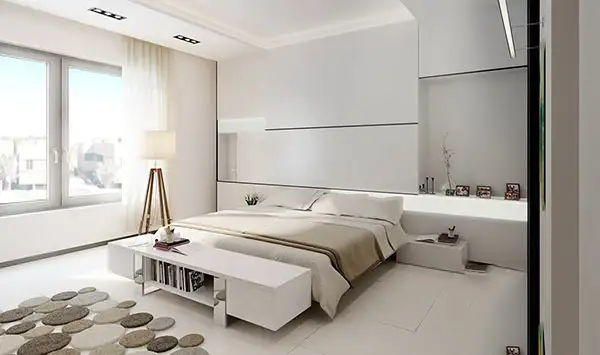 Phòng cách thiết kế phòng ngủ màu trắng tinh tế