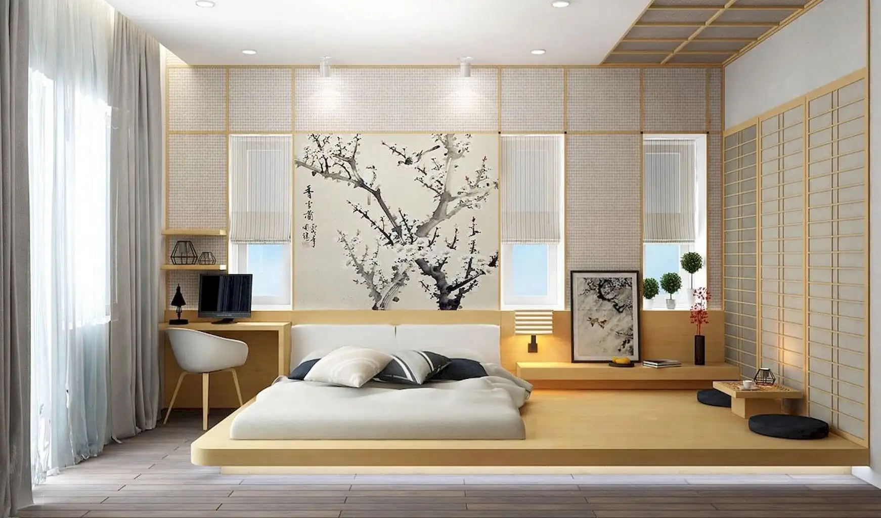 Phong cách Nhật Bản sử dụng gỗ sáng màu